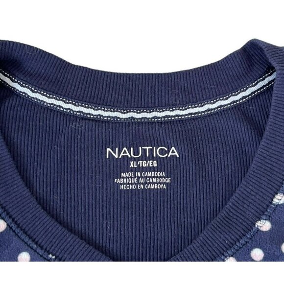 Nautica Women’s Sz XL Blue Aurora Dot Fleece 2 Piece Pajama Set - Picture 4 of 12